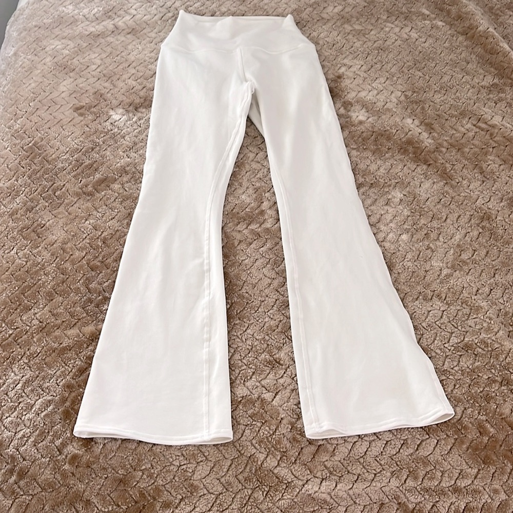 Alo Yoga White High-Waisted Flare Legging